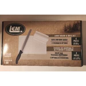 LEM Jerky Board & Knife Kit NEW 2 Thickness Options Cut Uniform Slices 4 pcs
